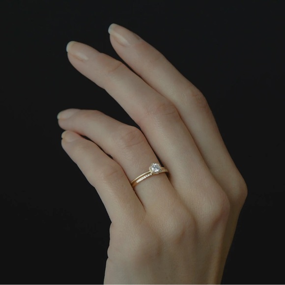 Satomi Kawakita .23ct white diamond Hexagon Ring 18k yellow gold catbird 5.25 - Picture 4 of 6